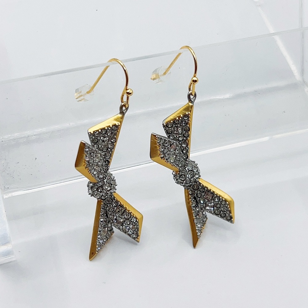 Alexis Bittar Gold and Silver Geometric Earrings